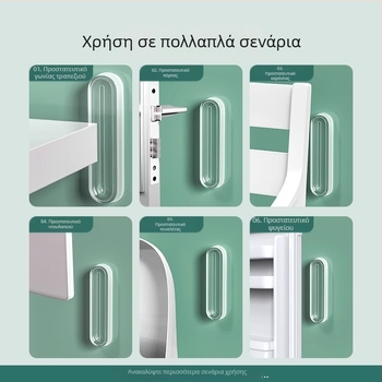 Σιλικονούχος προφυλακτήρας για χειρολαβές πόρτας και πόρτες ντουλαπιών, σετ 2 τεμάχια, μάρκα Shouli