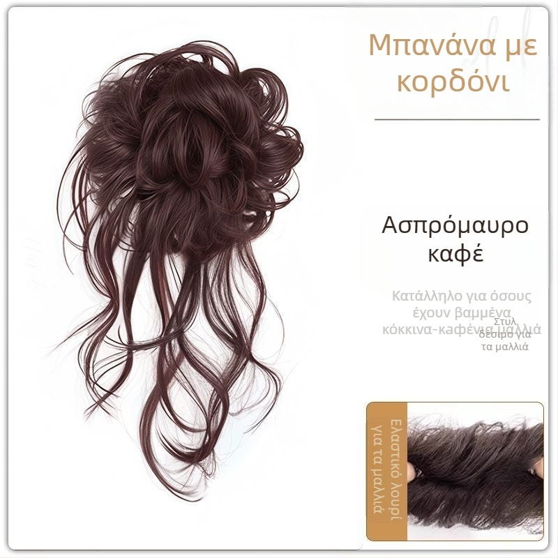 Περούκα με ουρά και μεταξένιο κότσο, κλιπ με δράκοντα μουστάκια, χειροποίητο, τρίχες από θερμοανθεκτικό σύρμα, χωρίς βαφή ή περμανάντ