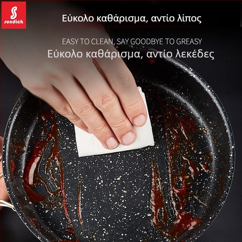 Αναδιπλούμενο τηγάνι Maifan πέτρα, αντικολλητικό, σκληρο ανοδιωμένο αλουμίνιο, στρογγυλό κάτω, συμβατό με γκάζι και επαγωγή