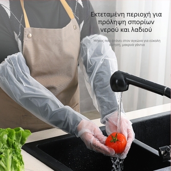 Μονοχρηστικά γάντια CPE μακριά χέρια, αντιολισθητική λαβή, πάχος 0,7 mm, απλό μοτίβο, διάρκεια ζωής 2 έτη