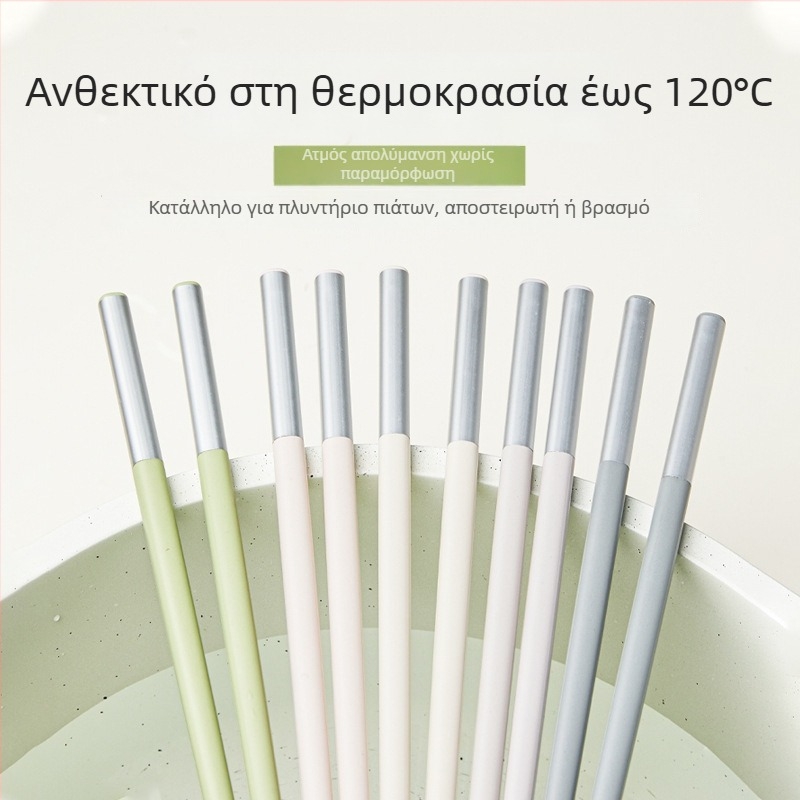 Σετ ξυλάκια φαγητού, υλικό PET, αντιολισθητικά, ανθεκτικά στη θερμότητα, 5 ζεύγη, λογότυπο κατά παραγγελία