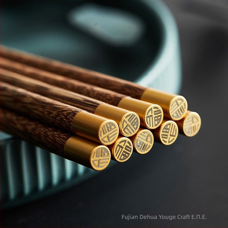 Ξύλινες chopsticks, σετ δέκα ζευγάρια, χωρίς βαφή και χωρίς κερί, αντιολισθητικές