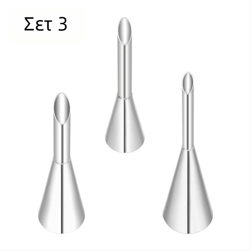 Σετ ακρων διακόσμησης από ανοξείδωτο ατσάλι για εξώθηση κρέμας και ζαχαροπλαστικής, συσκευασμένο σε OPP σακούλα, μοντέρνο μινιμαλιστικό ύφος.