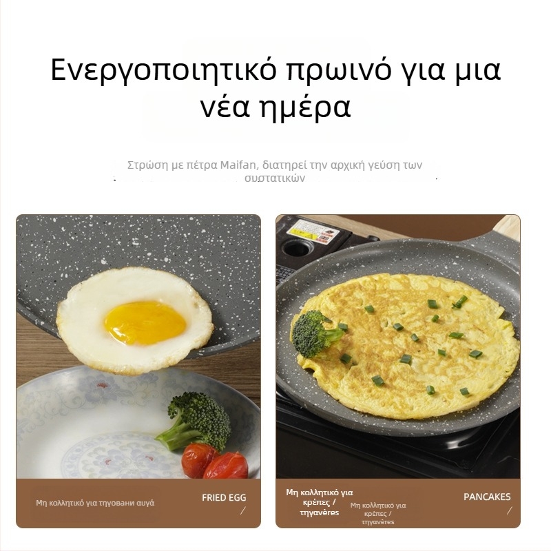 Τηγάνι από κράμα αλουμινίου με αντικολλητική επίστρωση — Πολυχρηστικό για γκριλ, τηγάνισμα, κρέπες και πίτσα (Μοντέλο 202428, 1,7 kg)