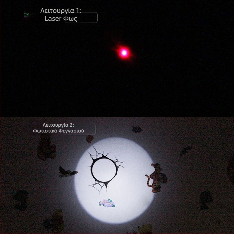 Παιχνιδιάρικο πιστόλι-φακός με LED, λέιζερ και υπέρυθρη ακτινοβολία - χειροκίνητη λειτουργία, με μπαταρία (100 mAh • εμβέλεια <50 m • διάρκεια μπαταρίας 3 h • πλαστικό σώμα)