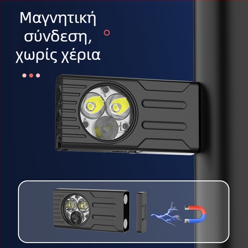 Μικρός LED φακός με Type-C γρήγορη φόρτιση, αλουμινενιο σώμα, ενσωματωμένη μπαταρία πολυμερούς 800 mAh, εμβέλεια 100–200 μέτρα