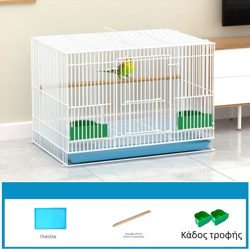 Μεταλλικό κλουβί για πουλιά με διακόσμηση από μεταξωτά λουλούδια, μοντέλο KIP26156515