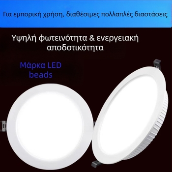 LED downlight, ενσωματωμένη εγκατάσταση, 3W, 220V, αλουμινένιο περίβλημα