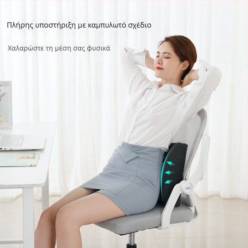 Xipinjia μαξιλάρι οσφυϊκής υποστήριξης με μνήμης αφρού για γραφείο και αυτοκίνητο — αργή ανάκτηση, κάλυμμα από ύφασμα φούτερ