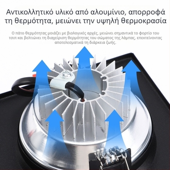 Διπλής κεφαλής LED downlight, ορθογώνιο εντοιχισμένο φωτιστικό οροφής για σαλόνι, 220V, αλουμινένιο περίβλημα, θερμοκρασία χρώματος: ζεστό/λευκό