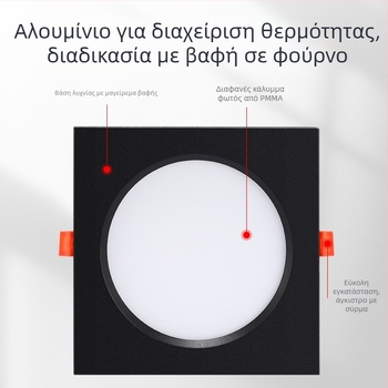 Διπλής κεφαλής LED downlight, ορθογώνιο εντοιχισμένο φωτιστικό οροφής για σαλόνι, 220V, αλουμινένιο περίβλημα, θερμοκρασία χρώματος: ζεστό/λευκό