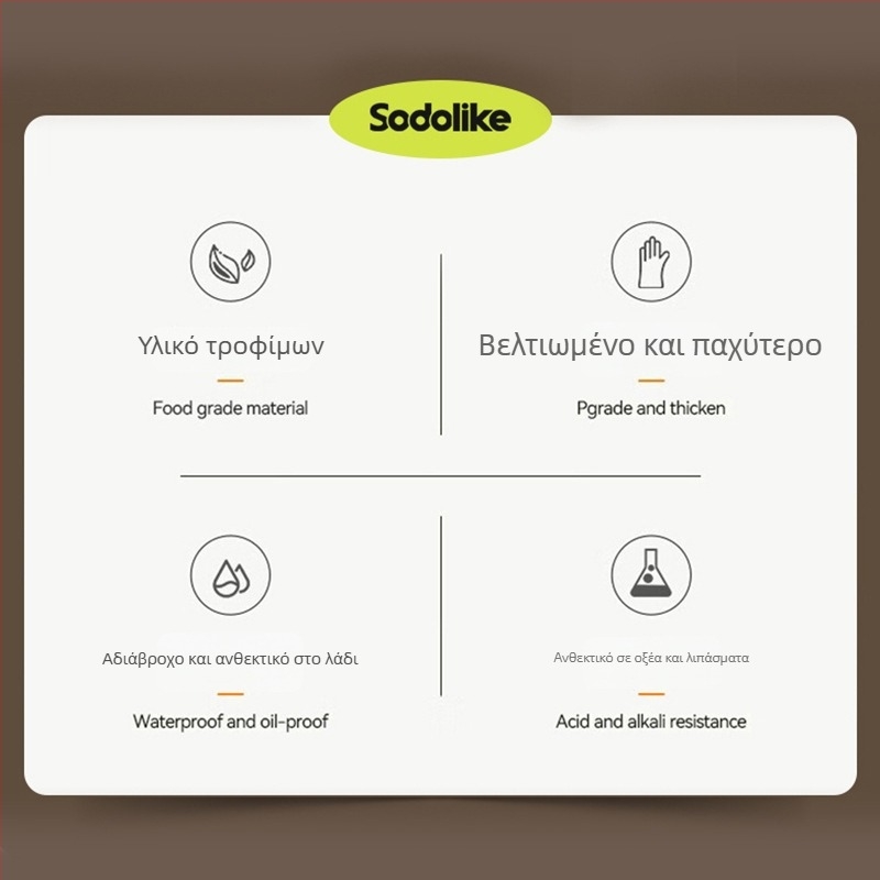 Γάντια μιας χρήσης από νιτρίλιο για κουζίνα, κατάλληλα για πλύσιμο πιάτων, κατάλληλα για τρόφιμα, ανθεκτικά στη σκόνη, πάχος 1 κλωστή