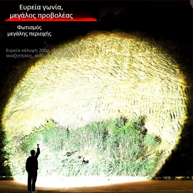 Φακός χειρός LED - 10W, 3600mAh, 3.7V, LED διάρκεια ζωής 100000h, IPX4