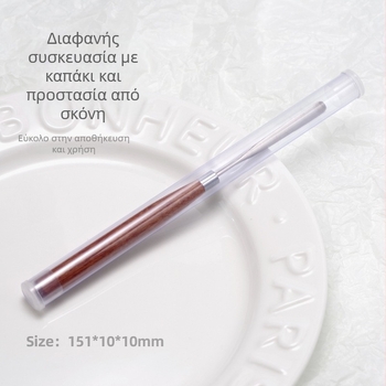 Πένα τέχνης νυχιών σε ιαπωνικό στυλ για ανάμειξη και ανάδευση gel polish, εργαλείο με ξύλινο κοντό χειριστήριο, 1 τεμάχιο, πολύ λεπτό επίπεδο άκρο, ευέλικτο