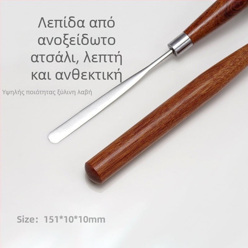 Πένα τέχνης νυχιών σε ιαπωνικό στυλ για ανάμειξη και ανάδευση gel polish, εργαλείο με ξύλινο κοντό χειριστήριο, 1 τεμάχιο, πολύ λεπτό επίπεδο άκρο, ευέλικτο