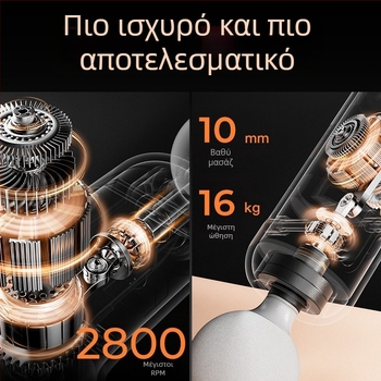Μίνι φορητός fascia gun για χαλάρωση μυών, με 4 κεφαλές μασάζ, ενσωματωμένη μπαταρία 1200–2000 mAh, αυτονομία 3–6 ωρών, θόρυβος 36–45 dB.