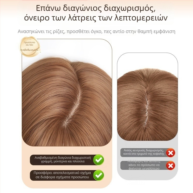 Περούκα με φυσικό στυλ, μακριά ίσια μαλλιά και κεκλιμένες φράντζες, ίνες υψηλής θερμοκρασίας, μοντέλο 8484