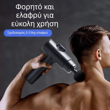 Φορητό όπλο μασάζ μυών (Μοτέρ με βούρτσες, 5+ ταχύτητες, Ενσωματωμένη μπαταρία, Χαμηλός θόρυβος κάτω από 36 dB)
