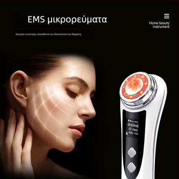 Φορητή οικιακή ηλεκτρική συσκευή βαθύ καθαρισμού προσώπου με ζεστό και χρωματικό φωτισμό για ανάπλαση, ανύψωση και μασάζ προσώπου — αρνητικά ιόντα, αντιρυτιδική δράση, ανάπλαση δέρματος; ενσωματωμένη μπαταρία 500-800 mAh; IPX0