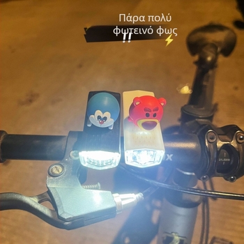 Φανάρι μπροστινό ποδηλάτου για νυχτερινή οδήγηση — χαριτωμένο καρτούν σχέδιο, συμβατό με ορεινές διαδρομές (Μοντέλο: ltao1025187043; Τύπος φωτός: μπροστινό φως; Χρήση: νυχτερινή οδήγηση; Χαρακτηριστικό: προειδοποιητικό φως)