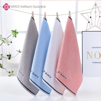 Πετσέτα προσώπου από 100% βαμβάκι, απλό ύφανσης, νήμα 32, βάρος κάτω από 50 g