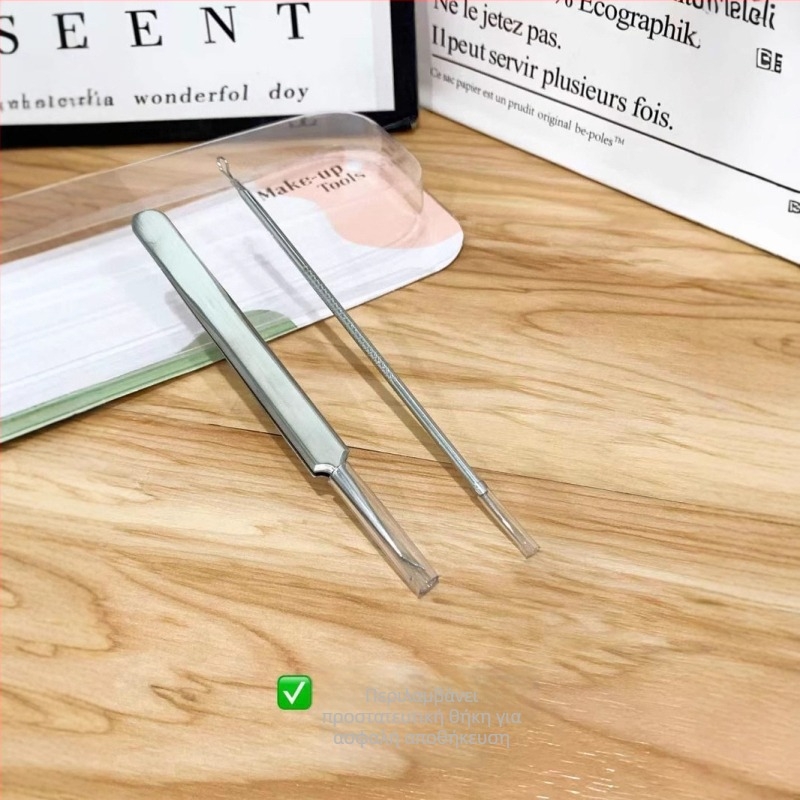 Snow Mary σειρά βελόνες ακμής & τσιμπίδες με κεκλιμένο κλιπ — Ανοξείδωτο ατσάλι, φορητό