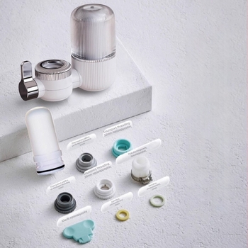 Φίλτρο καθαρισμού νερού για βρύση κουζίνας, μπροστινή τοποθέτηση, διπλή έξοδος, πλένεται