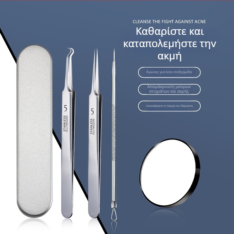 Εργαλείο ακμής με βελόνα και κλιπ κυττάρου — Ανοξείδωτος χάλυβας, διπλής λειτουργίας εξαγωγέας σπυριών, για γενική χρήση