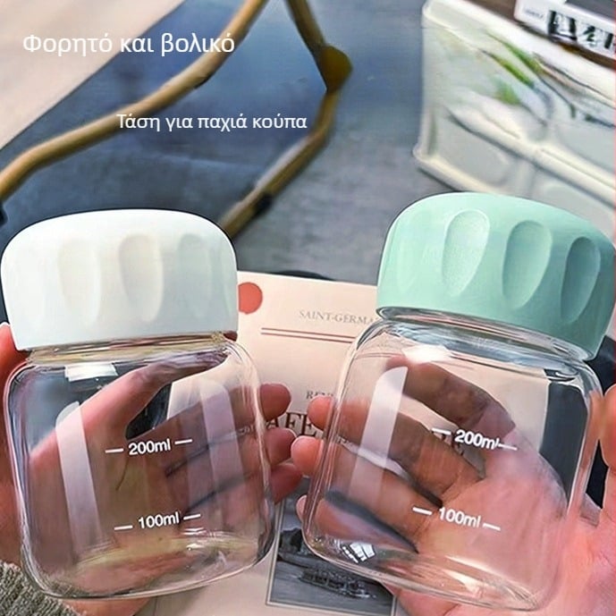 Χειροποίητο Ποτήρι από Γυαλί Υψηλής Θερμοαντοχής, Ακανόνιστο Σχήμα, Δύο Τεμάχια Σετ