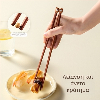 Ξυλάκια φαγητού με καρτούν μοτίβο, γλυκό στυλ, υλικό: σανδαλόξυλο + PVC, με λογότυπο, προσαρμόσιμα