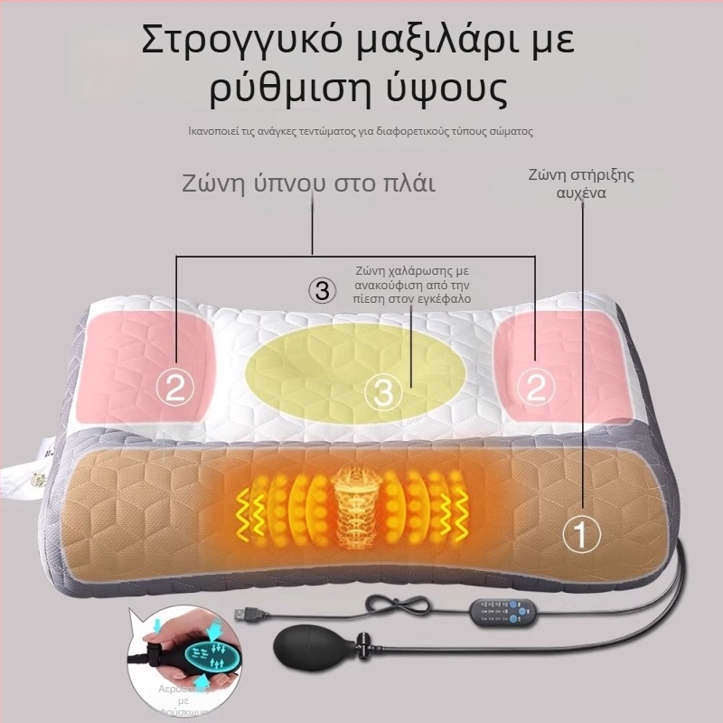 Μαξιλάρι λατέξ για στήριξη του λαιμού, ορθογώνιο σχήμα, φυσικό λατέξ, πλεκτό πυρήνα, ύψος πυρήνα 10–15 εκ.