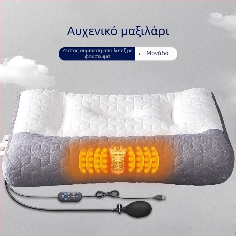 Μαξιλάρι λατέξ για στήριξη του λαιμού, ορθογώνιο σχήμα, φυσικό λατέξ, πλεκτό πυρήνα, ύψος πυρήνα 10–15 εκ.