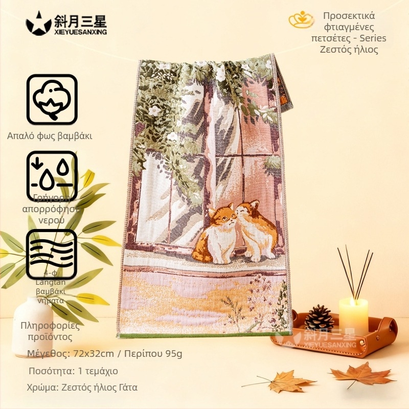 Βρεφική πετσέτα προσώπου, μαλακή, φιλική προς το δέρμα και απορροφητική — γάζα ύφασμα, 95 g, Μάρκα Slanting Moon Three Stars