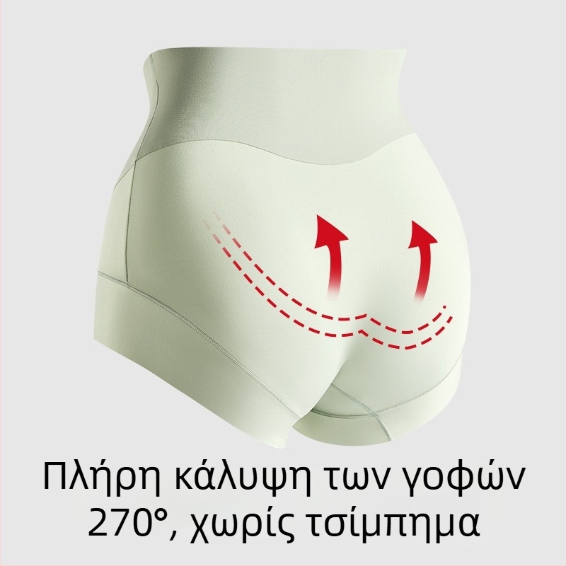 Γυναικείο χωρίς ραφές εσώρουχο με ψηλή μέση για έλεγχο της κοιλιάς, βασικό ύφασμα νάιλον, καβάλο με 100% βαμβάκι, διαπνέον και αντιβακτηριακό