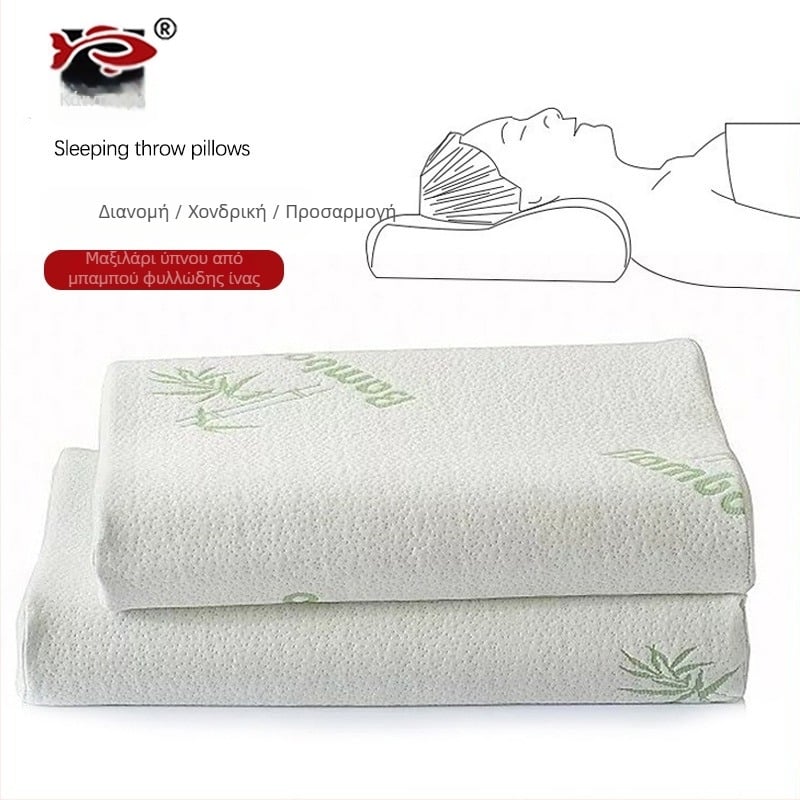 Μαξιλάρι μνήμης από αφρό για ενήλικες – ορθογώνιο υποστηρικτικό αυχένα με κύμα από ίνες μπαμπού, αργή ανάκαμψη, προσαρμοσμένη επεξεργασία