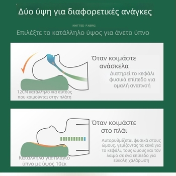 Μαξιλάρι λατέξ φυσικό με μασάζ κόκκων, 90% λατέξ+, ορθογώνιο με πλεκτό πυρήνα, ύψος 25 cm+, στήριξη αυχένα