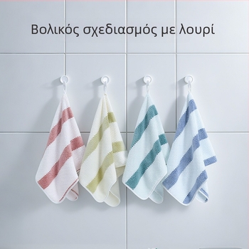 Πετσέτα ριγέ με ανανά, παχιά, μη βαμβακερή, με ραφή, υπερίνες, 150D, 80–100 g, πετσέτα προσώπου και μαλλιών