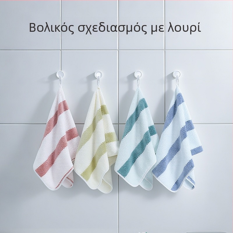 Πετσέτα ριγέ με ανανά, παχιά, μη βαμβακερή, με ραφή, υπερίνες, 150D, 80–100 g, πετσέτα προσώπου και μαλλιών