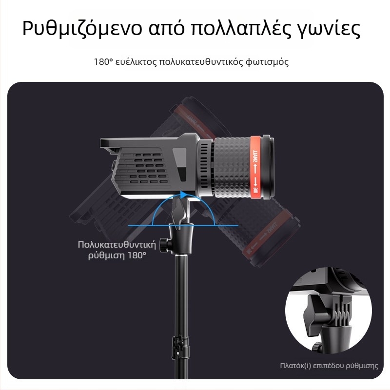 LED φως συμπληρωματικό για ζωντανές μεταδόσεις - 40W, τρεις θερμοκρασίες χρώματος, με βάση στήριξης, 220V, LATZZ