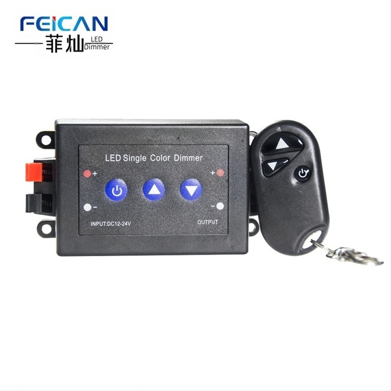 LED dimmer για ντουλάπα με χειροκίνητο περιστροφικό διακόπτη, ρύθμιση 0–100% χωρίς βήματα, DC 5V/12–24V, γραμμή εξόδου DC