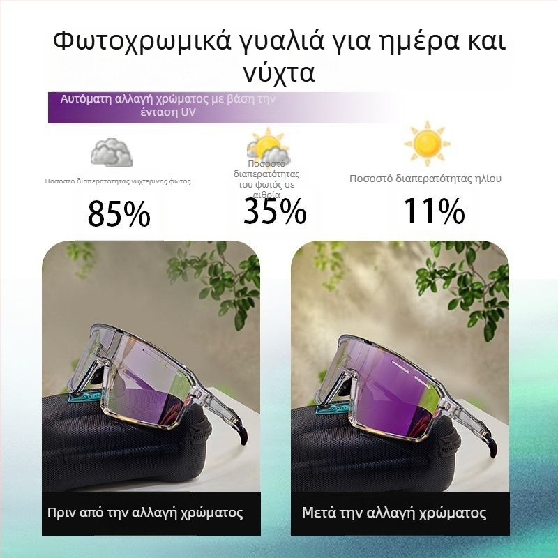 Πολωμένα γυαλιά ποδηλασίας με εναλλάξιμους φακούς, έτοιμα για διόρθωση όρασης, ρυθμιζόμενες μύτες, συμβατά με ιμάντα κεφαλής