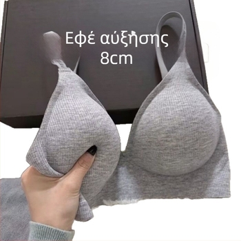 Αθλητικό σουτιέν ιαπωνικού στυλ με επένδυση, χωρίς σύρμα, βαμβακερό, με τριγωνικά чашάκια και χωρίς κλείσιμο