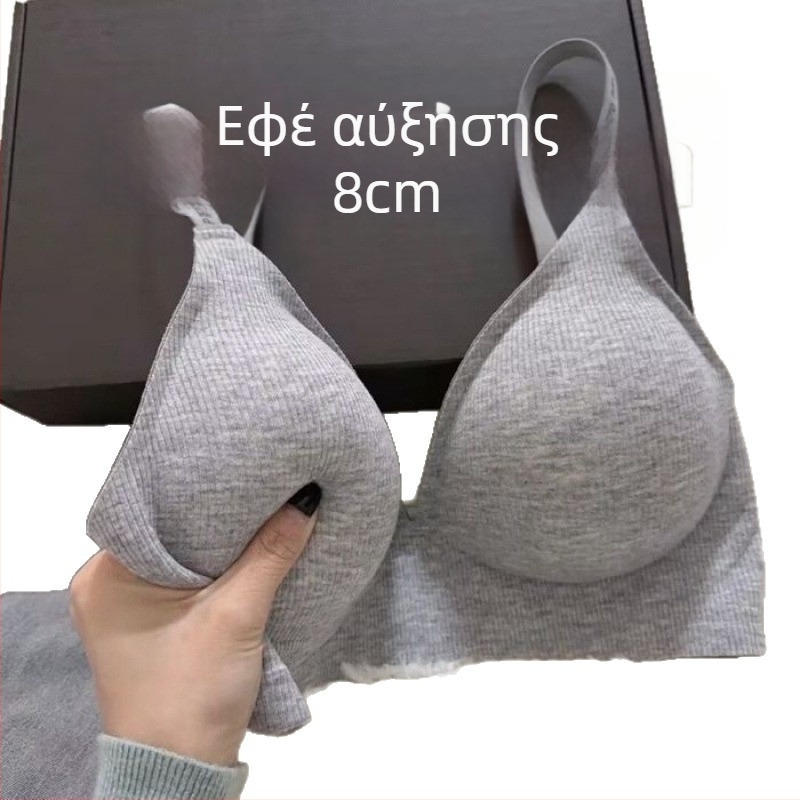 Αθλητικό σουτιέν ιαπωνικού στυλ με επένδυση, χωρίς σύρμα, βαμβακερό, με τριγωνικά чашάκια και χωρίς κλείσιμο