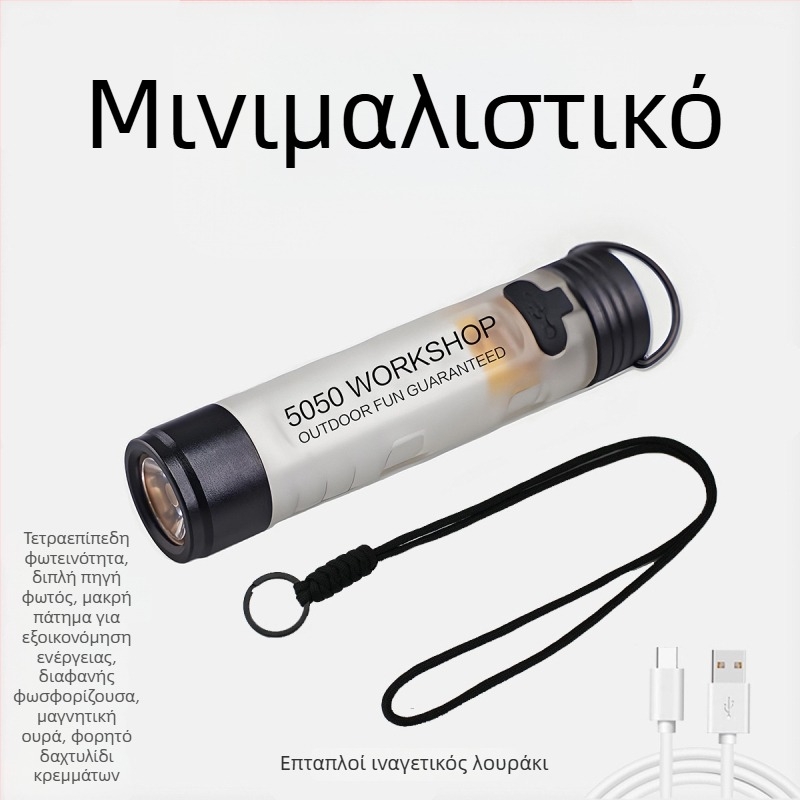 LED φακός καπέλου για υπαίθριες δραστηριότητες, σώμα από κράμα αλουμινίου + PC, 8W, επαναφορτιζόμενος, εμβέλεια δέσμης 100–200 μέτρα