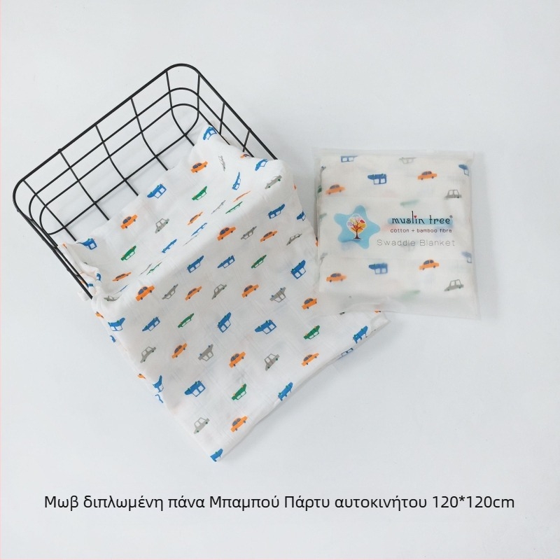 Muslintree/Cotton Tree Ίνες μπαμπού – Καλοκαιρινό βρεφικό swaddle wrap για νεογέννητα, σχέδιο ζώων/κινούμενα σχέδια
