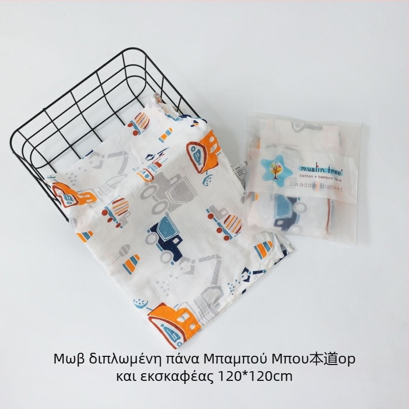 Muslintree/Cotton Tree Ίνες μπαμπού – Καλοκαιρινό βρεφικό swaddle wrap για νεογέννητα, σχέδιο ζώων/κινούμενα σχέδια