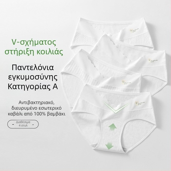 Βαμβακερό εσώρουχο εγκύου – χαμηλή μέση, στήριξη κοιλιάς, διαπνέον, αντιβακτηριακό, για όλο το χρόνο