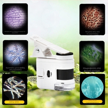 Chuda 100x Μίνι Μικροσκόπιο για Παιδιά με LED Φως και Φως Ανίχνευσης Χαρτονομισμάτων