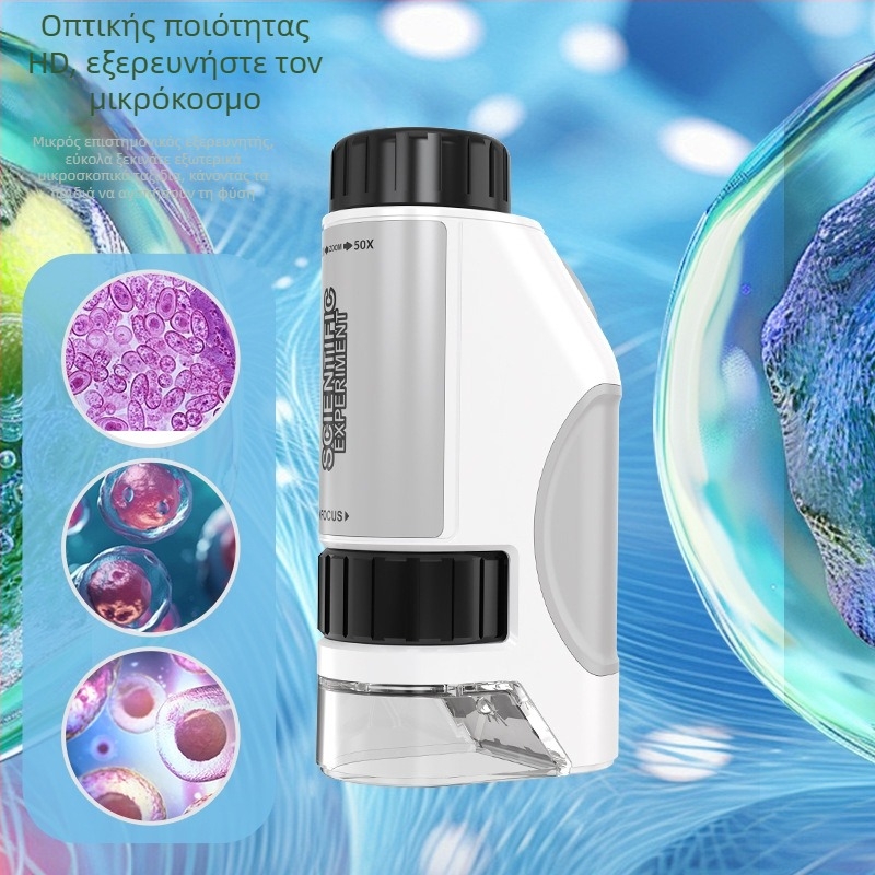 Φορητό παιδικό μικροσκόπιο 50–300x, χειροκίνητη παρατήρηση για εκπαιδευτική χρήση
