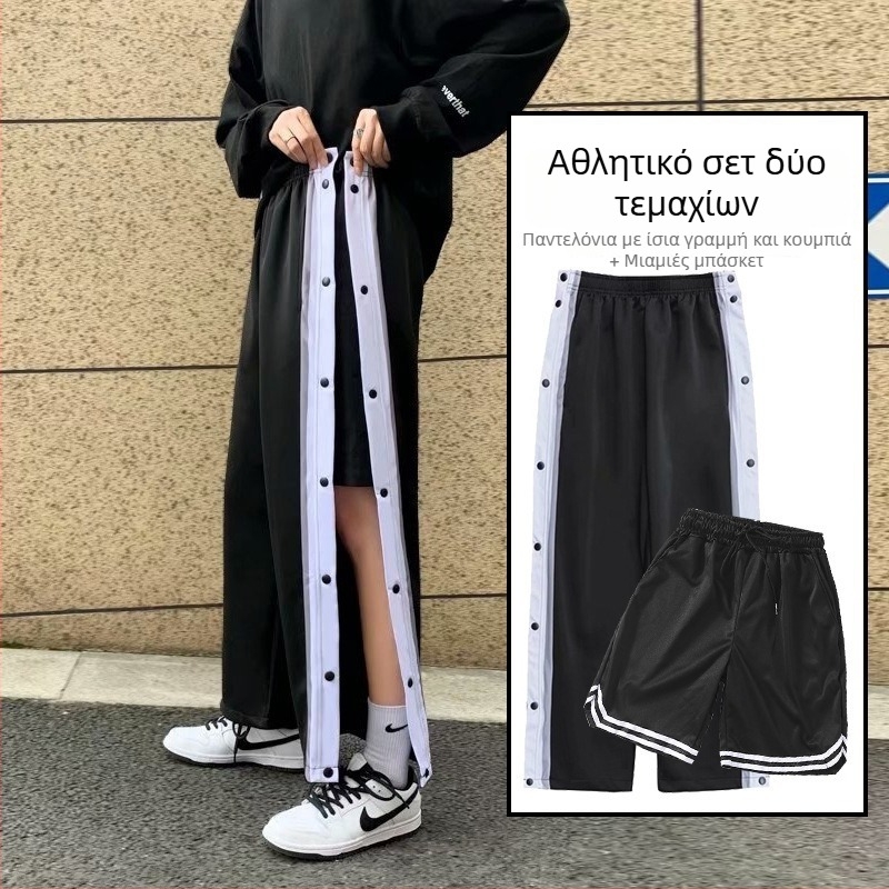 Ανδρικά καθημερινά αθλητικά παντελόνια, χαλαρή γραμμή, μεσαία μέση, δέσιμο με κορδάνι, πολυεστερική ανάμιξη, διαπνοή